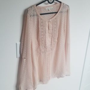 Peachy pink romantic blouse